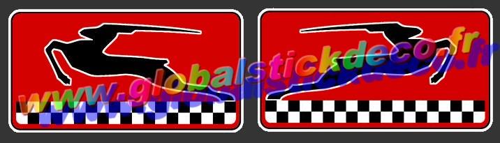 2 x sticker simca team rallye 2 logo