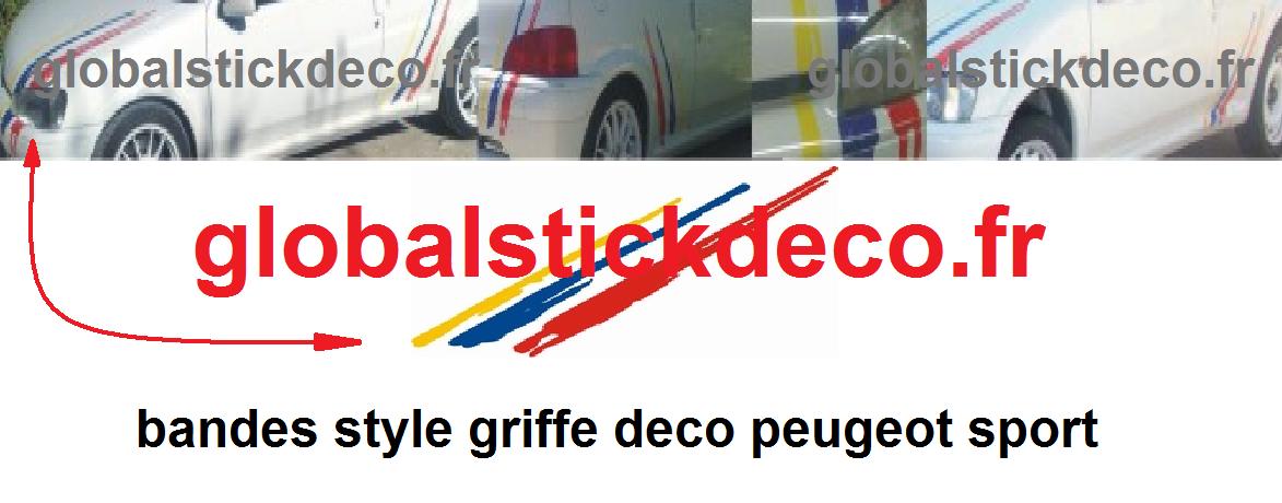 Bandes style griffe peugeot sport