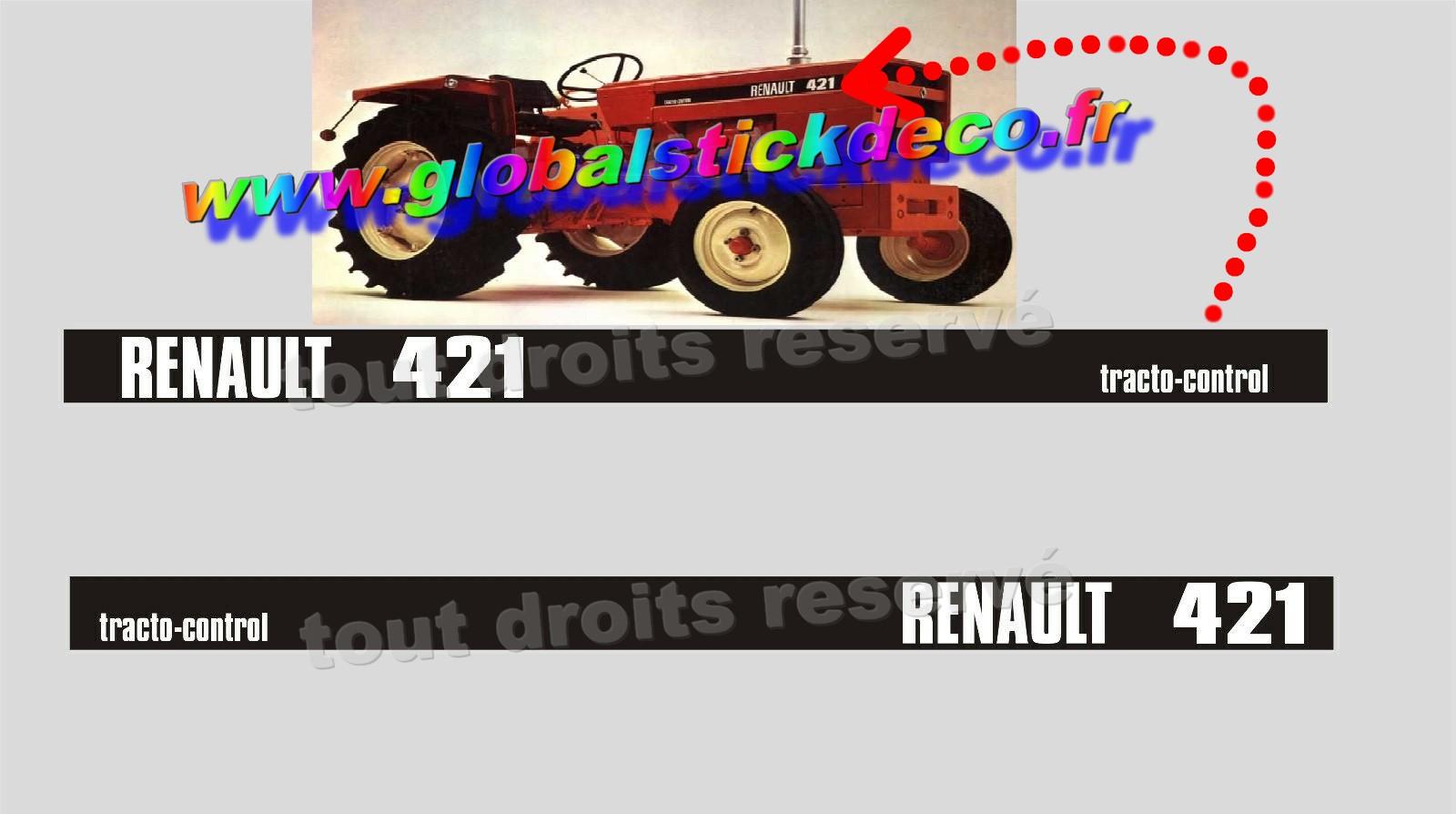 Kit stickers pour tracteur renault 421